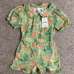 Demi play suit green garden floral. New with tag children’s size 2